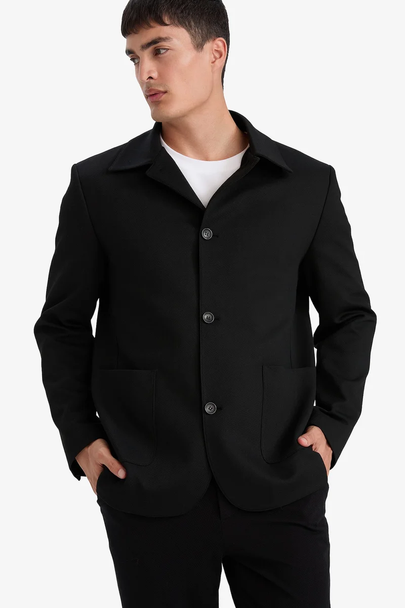 Defacto  Regular Fit Polo Collar Blazer for Men | Best Price UAE