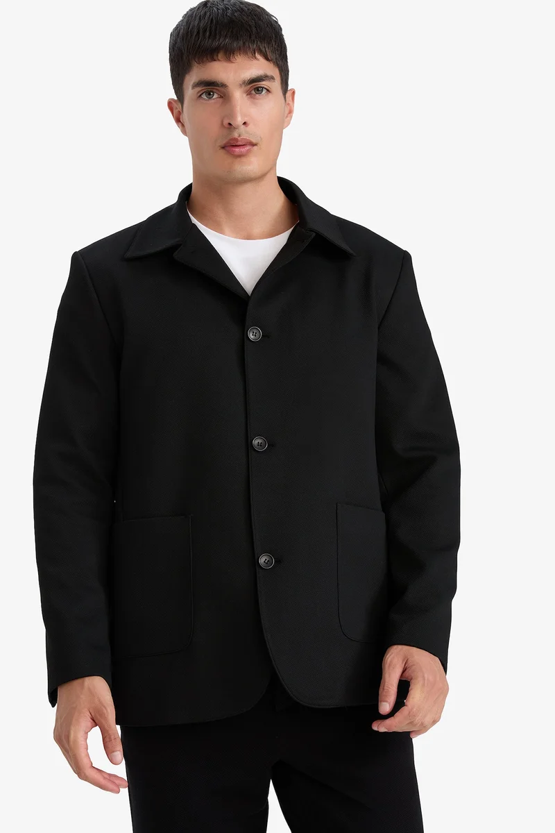 Defacto  Regular Fit Polo Collar Blazer for Men | Best Price UAE
