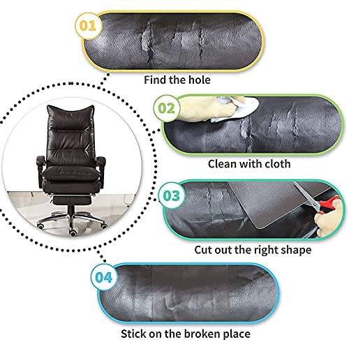 COSMOS STAR™ 2 Pcs Black Leather Repair Kit 8"x11"Inches, for Couches and Cars Black Leather Repair Patches Kit for Couch Furniture Sofas Car Seat Handbag's Jackets Super, Thin Vinyl Repair Kit - Image 4