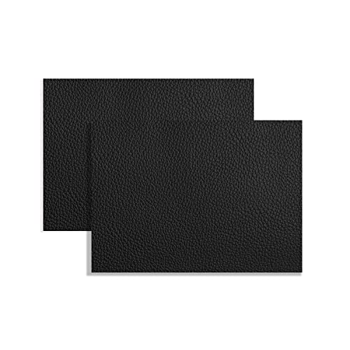 COSMOS STAR™ 2 Pcs Black Leather Repair Kit 8"x11"Inches, for Couches and Cars Black Leather Repair Patches Kit for Couch Furniture Sofas Car Seat Handbag's Jackets Super, Thin Vinyl Repair Kit - Image 1