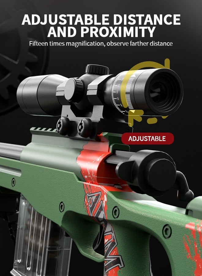 GROIC Toy Gun Soft Bullets Education Toy,Sniper Rifle Blaster Gun AWM,Double Mirror Effect Toy Sniper Guns,DIY Toy with Rich Accessories ,Shooting Games Toys for Kids  - Image 4
