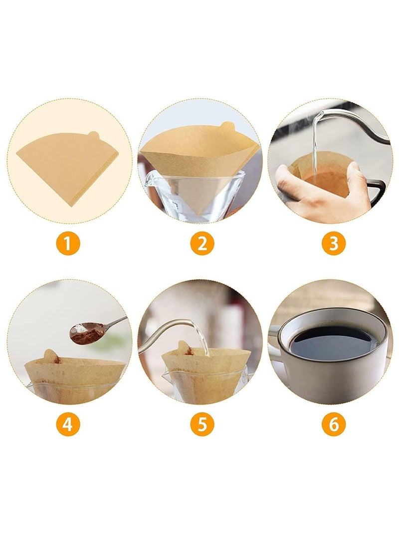 100-Piece Coffee Paper Filter Beige,Coffee Filter, Cone Coffee Filters, Pour Over Filters for V60 Coffee Dripper and Drip Coffee Maker,Used for 2-4 Cups, 100 Count, Disposable V02 Coffee Filters