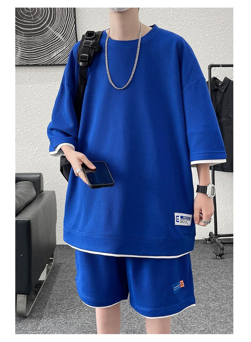 Men's Fashionable Casual Sports Two-Piece Set Of Short Sleeved Shorts  - Image 1
