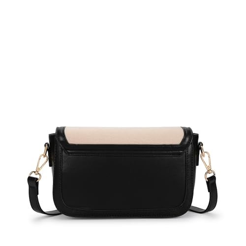 Fastrack Sherpa-Panel Sling Bag for Women | Faux Leather Crossbody with Zipper Closure, Gold Hardware and Detachable Strap | Compact Textured Bag for Casual and Evening Outfits - Image 5