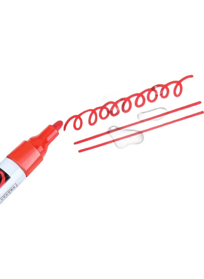 GENVANA Jinwanian 2Mm Paint Marker [Shake For Venting], Red, 10-Pack, Signature Pen, Marker, Highlighter, Touch-Up Pen, Graffiti Pen, Tire Pen, G-0971 - Image 1