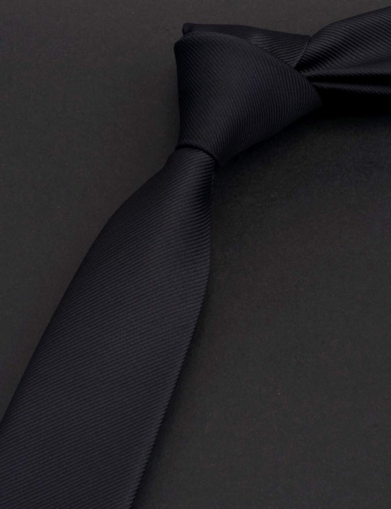 GUSLESON 2" Classic Skinny Ties For Men Slim Solid Black Color Fashion Necktie（0788-01） - Image 3