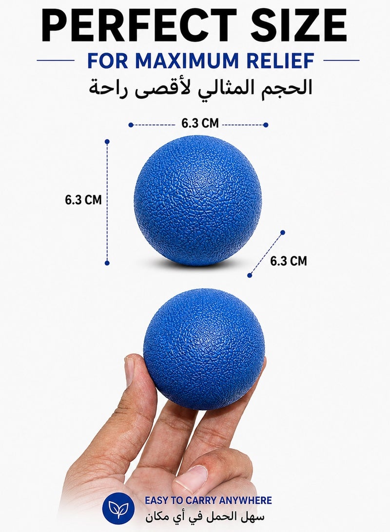 قطوب كرة مساج للتدليك العميق | كرة لاكروس للتدليك | كرة علاجية لنقاط الضغط | لتخفيف آلام الظهر وتدليك القدم والتعافي العضلي - Image 5