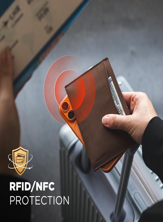 VULKIT Passport Cover Ultra Slim Design Leather Passport Sleeve RFID Blocking with 2 Card Slots, Anti-Theft Travel Essentials - Image 4