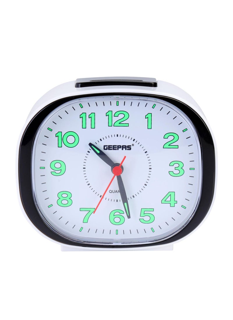 GEEPAS - Geepas GWC26018 Bell Alarm Clock, Small Battery Operated, Analog Alarm Clock, Silent Non Ticking, Ascending Beep Sounds, Snooze, Light Functions, Ideal for Study Room, Bed Room & More - Image 1