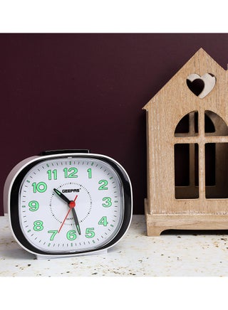 Geepas GWC26018 Bell Alarm Clock, Small Battery Operated, Analog Alarm Clock, Silent Non Ticking, Ascending Beep Sounds, Snooze, Light Functions, Ideal for Study Room, Bed Room & More - view 3