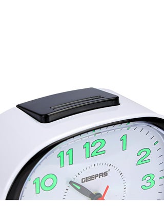 Geepas GWC26018 Bell Alarm Clock, Small Battery Operated, Analog Alarm Clock, Silent Non Ticking, Ascending Beep Sounds, Snooze, Light Functions, Ideal for Study Room, Bed Room & More - view 5