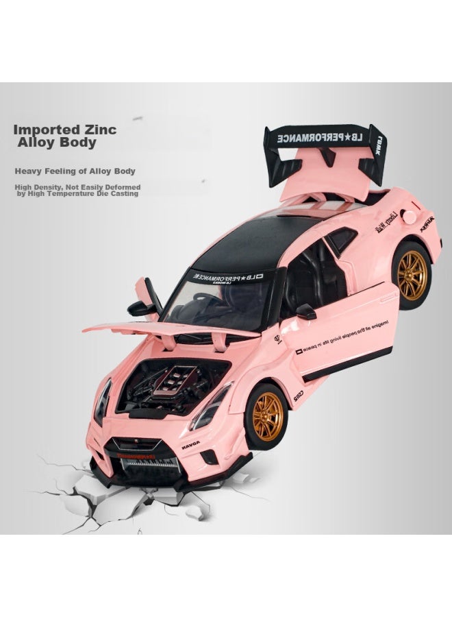 Black Mamba Gtr 1：24 White Car Model Toy For Boys And Girls, Children's Alloy Car Model Collectible Display Gift - Image 3