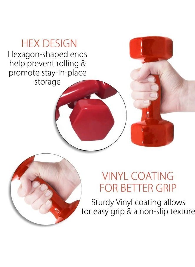 Vinyl Dumbbell Set, 2 Pieces - Soft Grips - 2kg Multicolored - Image 2