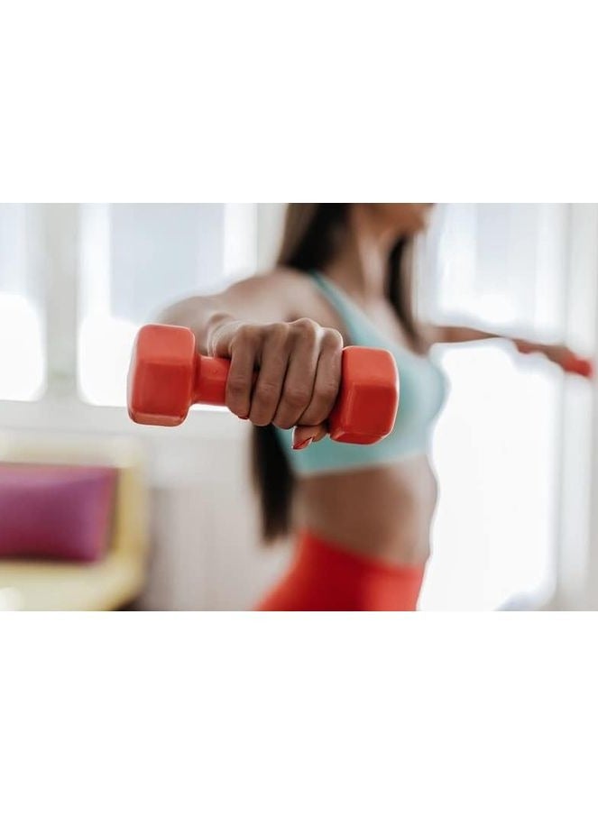 Vinyl Dumbbell Set, 2 Pieces - Soft Grips - 2kg Multicolored - Image 4