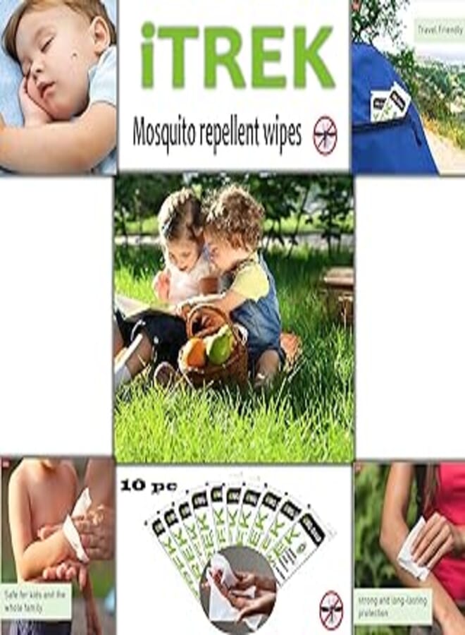 Anti-Mosquito and Insect Repellent Wipes - 10 Pieces