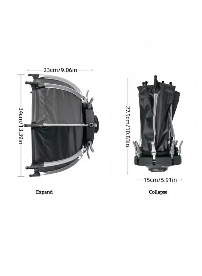 Mini Softbox Quick Release Fold for Bowens Mount Fit COB LED Video Light - Image 2