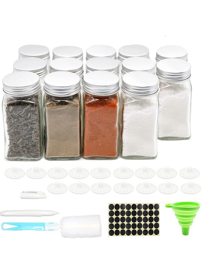 NIBEMINENT 24-Piece Glass Spice Jar Set Multicolour - Image 1
