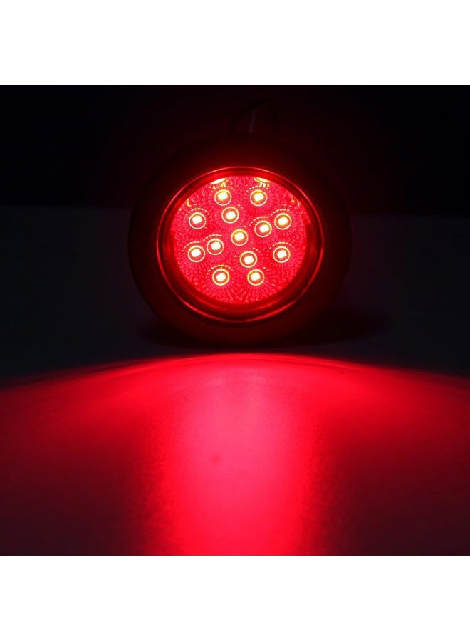 Konrali 2.5" Round LED Marker Lights 13 LEDs w/Reflectors, 10 Amber + 10 Red 2 1/2" Round LED Trailer Marker Lights Truck RV Side Clearance Marker Lights Sealed Flush Grommets Mount w/2 Prong Wire Pigtails - Image 4