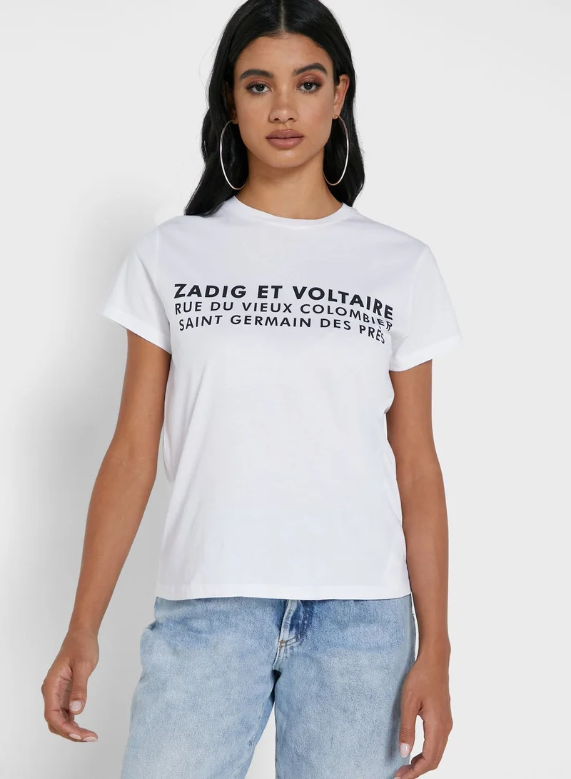 ZADIG & VOLTAIRE Zoe Slogan T-Shirt