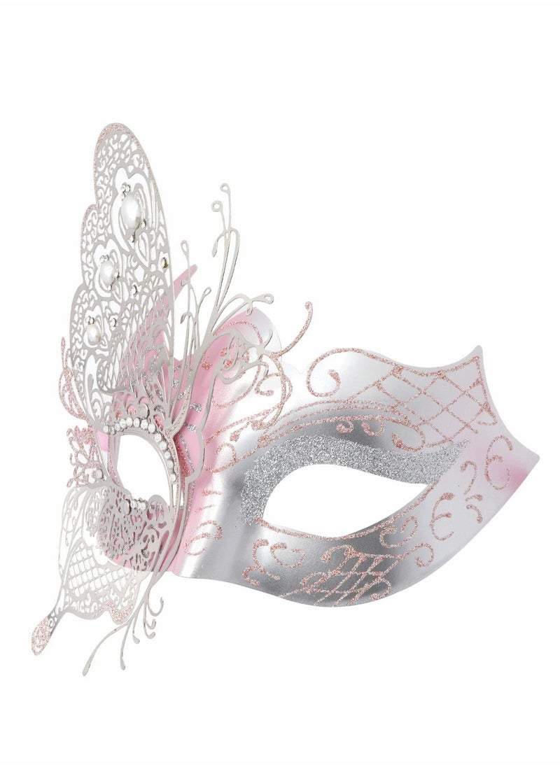 Y&D - Masquerade Mask for Women, Mysterious Venetian Butterfly Lady Party Evening Prom Ball Costumes Accessory, Pink - Image 1