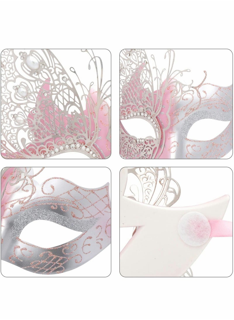 Y&D - Masquerade Mask for Women, Mysterious Venetian Butterfly Lady Party Evening Prom Ball Costumes Accessory, Pink - Image 1