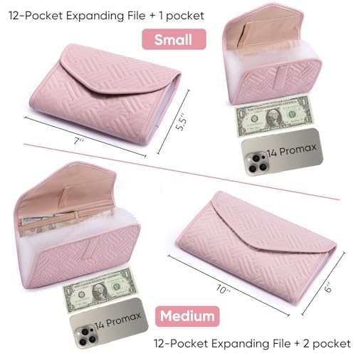 FRECOLSH Fabric Receipt Organizer 7X5 - Receipt Holder 12 Pockets - Money Organizer - Elegant Receipt Holder - Coupon Holder - Cash Organizer - Envelope Organizer - Small Accordion File Organizer - Image 5
