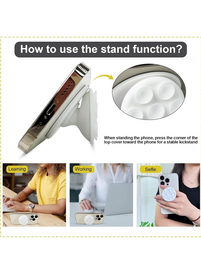 PULUZ MagSafe Phone Grip, Magnetic Phone Grip, Magnetic Suction Cup Collapsible Phone Grip Holder for iPhone 16 15 14 13 12 Series, Magneticc Silicone Phone Grips for Videos and Selfies,Black - Image 3