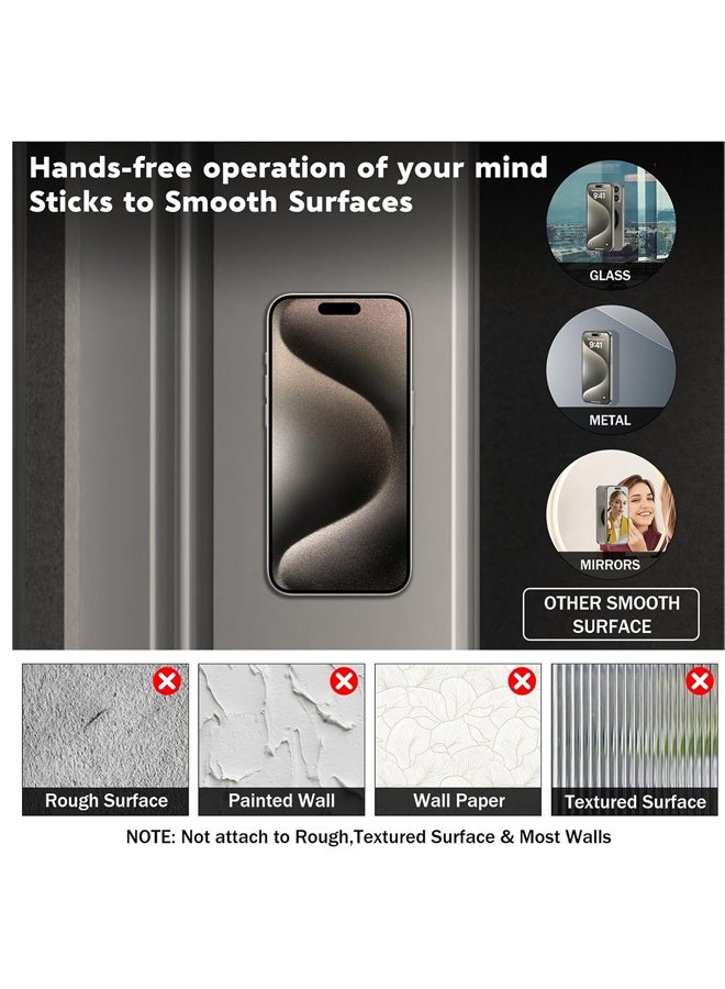 PULUZ MagSafe Phone Grip, Magnetic Phone Grip, Magnetic Suction Cup Collapsible Phone Grip Holder for iPhone 16 15 14 13 12 Series, Magneticc Silicone Phone Grips for Videos and Selfies,Black - Image 4