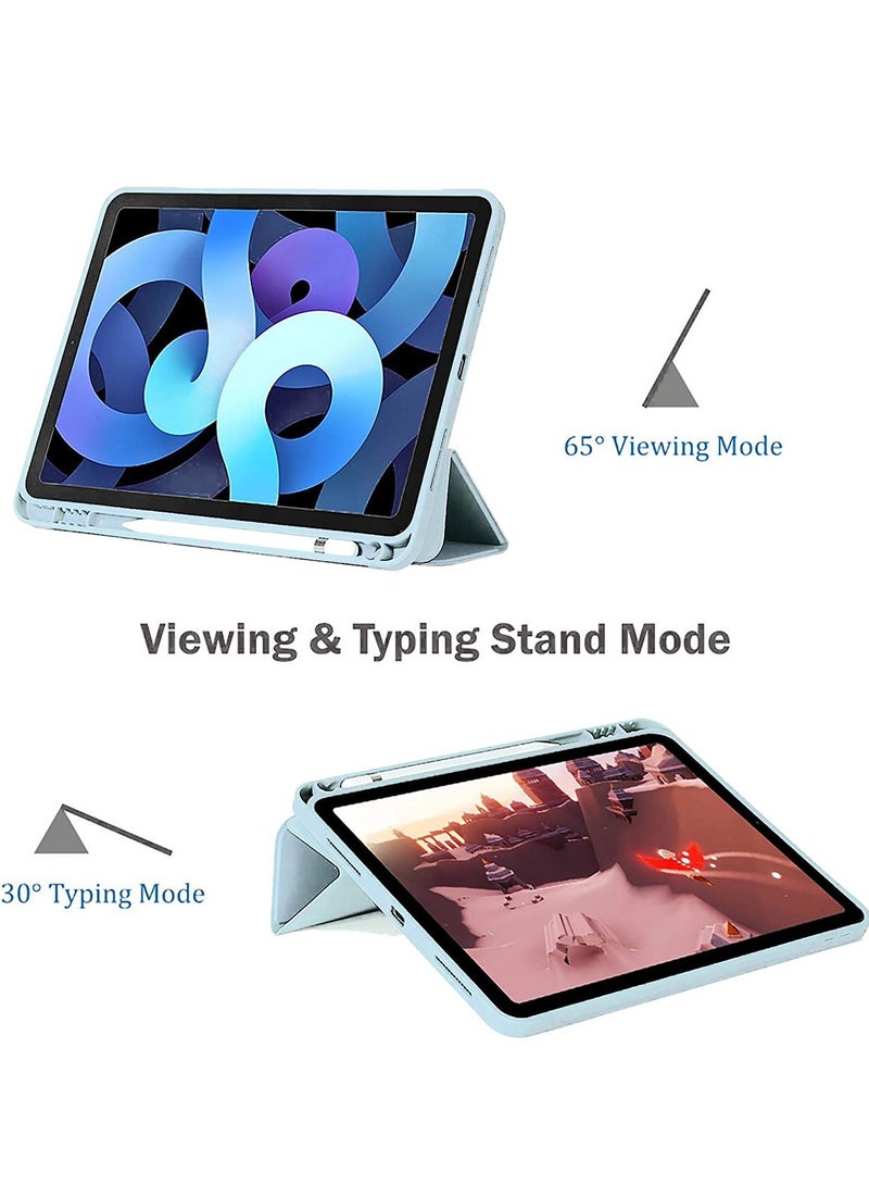 Case for New iPad Air 5th Generation (2022)/iPad Air 4th Generation (2020) 10.9 Inch, with Screen Protector and Auto Wake/Sleep Cover, White Ice Blue - Image 2