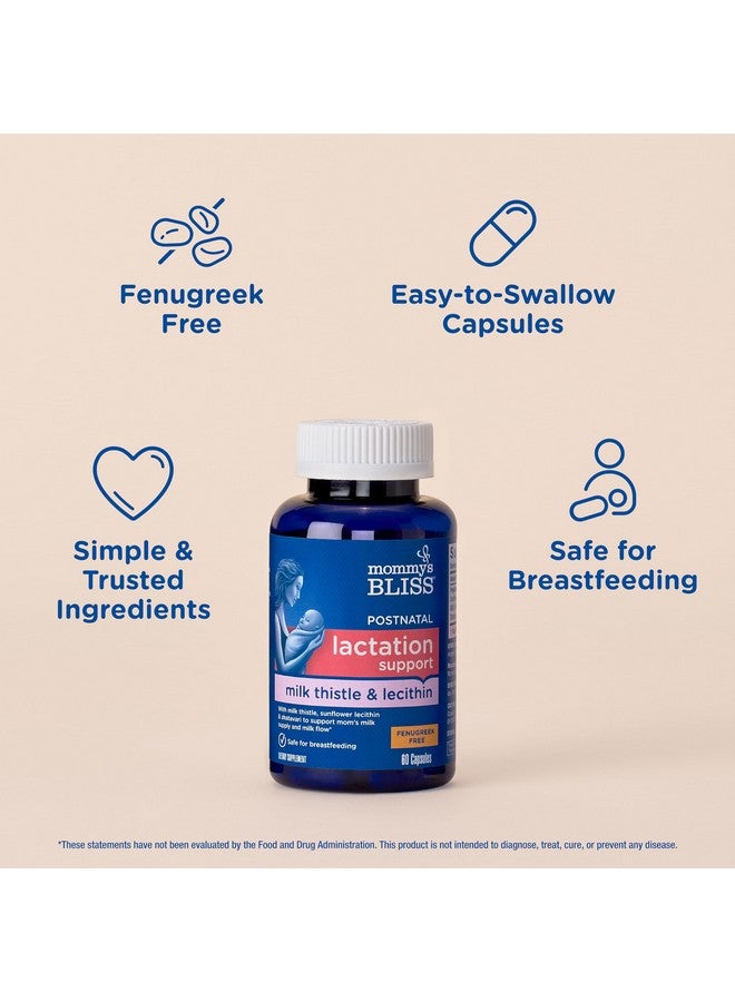 Mommy's Bliss Postnatal Lactation Support, Contains Milk Thistle, Shatavari, and Lecithin, 1 Bottle (60 Capsules) - Image 3