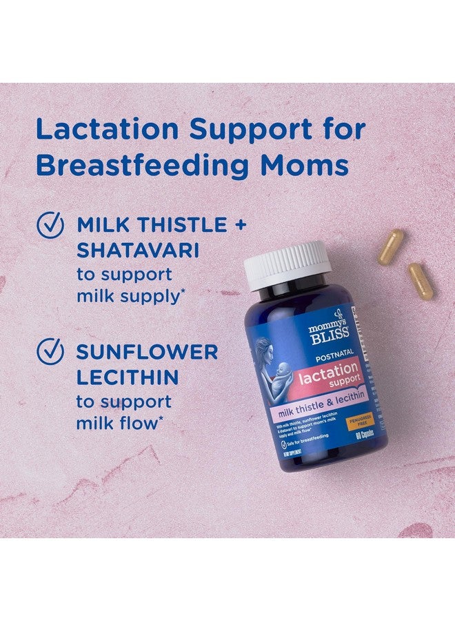 Mommy's Bliss Postnatal Lactation Support, Contains Milk Thistle, Shatavari, and Lecithin, 1 Bottle (60 Capsules) - Image 2