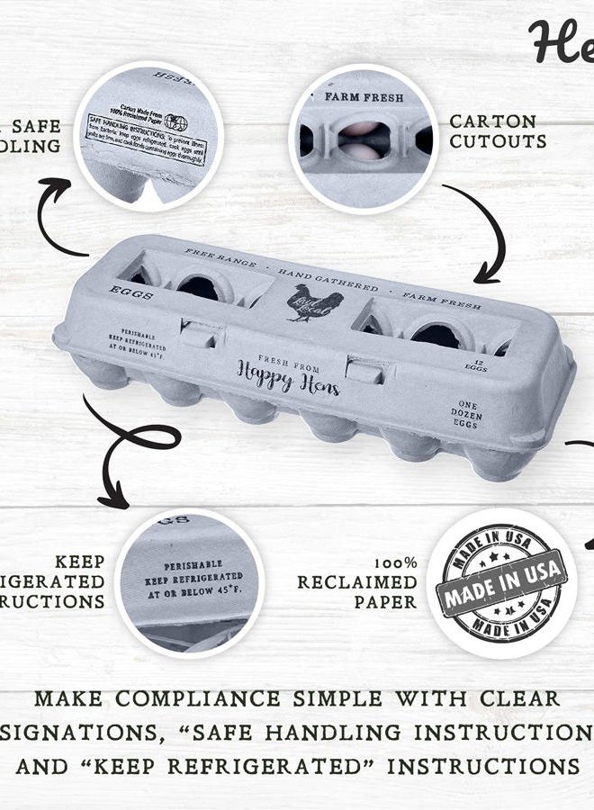 Henlay Vintage Printed Egg Cartons 90 Carton Value Pack - Securely Holds One Dozen Small to XL Chicken Eggs - Image 3