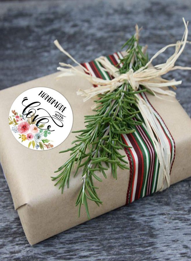 Mr.Mug Floral Handmade Stickers, 1.4 Inch Round, 500 Labels per Roll (1 Roll), Adhesive Labels - Image 5