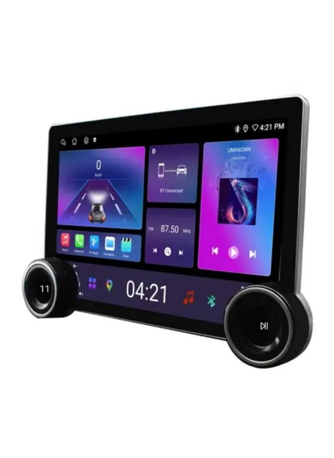 Car touch screen, 25.4 cm, dual control, GPS navigation system, compatible with 4G, Bluetooth, Wi-Fi, USB CarPlay, FM radio, mirror link 2+32 GB storage backup camera