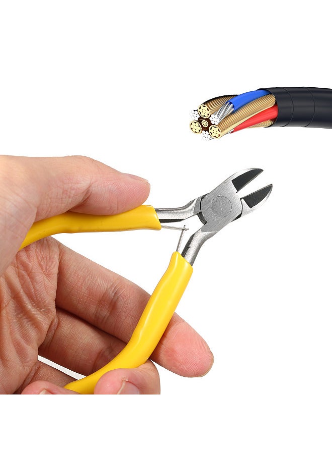 RJ45 Crimp Tool Kit All in One Pass Through Crimping Tool for Cat5e Cat6 Cat6a Pass Through Connector with 100Pcs Connectors 100Pcs Covers Network Cable Pliers Tester Blades