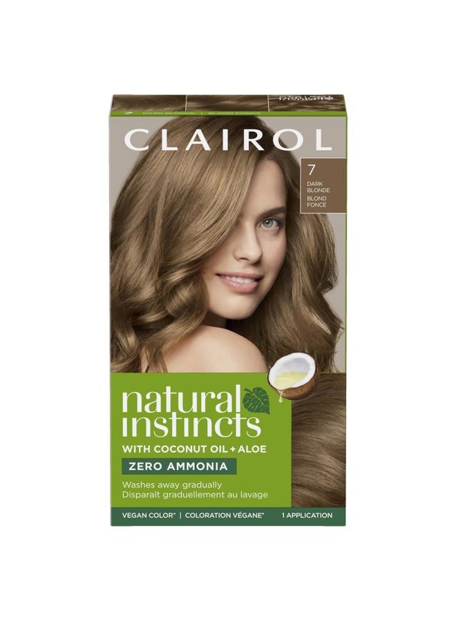 CLAIROL صبغة شعر ديمي دائمة من ناتشورال إنستينكتس، 7 لون شعر أشقر داكن، عبوة 1 - Image 1