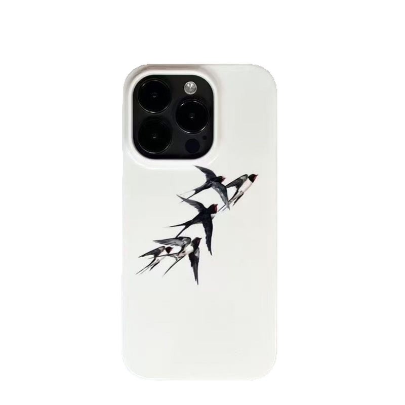 Apple iPhone 16 Pro Max Phone Case, TPU Shockproof, Stylish and Simple Ink Swallow Design, Drop-Proof Phone Case (White) - Image 2