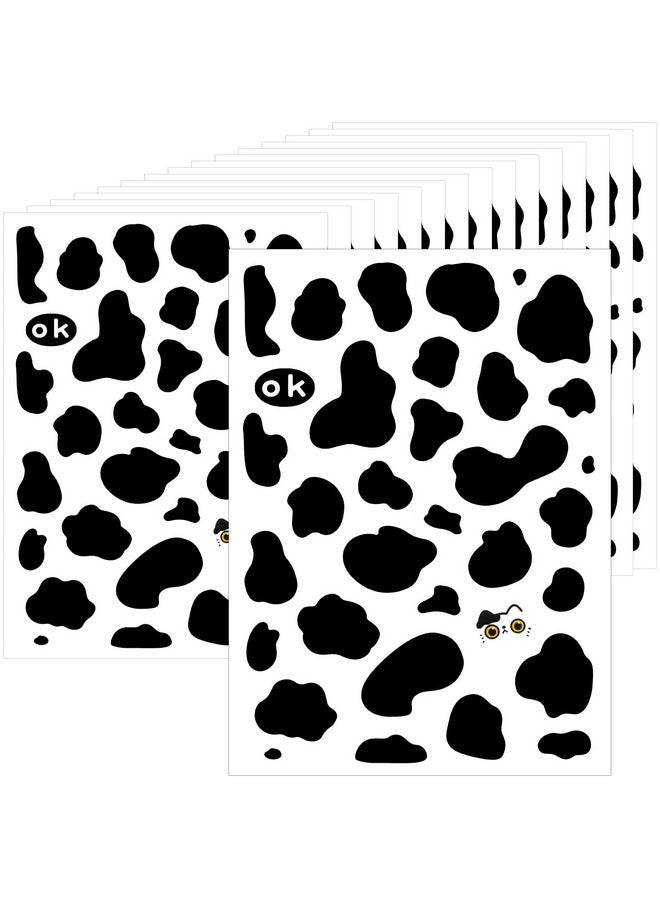 FFNIU 600Pcs Cow Print Stickers, Self-Adhesive Wall Decals Vinyl Print, Black Waterproof Animal Stickers for Cow Themed Bathroom, Nursery, Bedroom and Living Room Wall Decor - Image 1