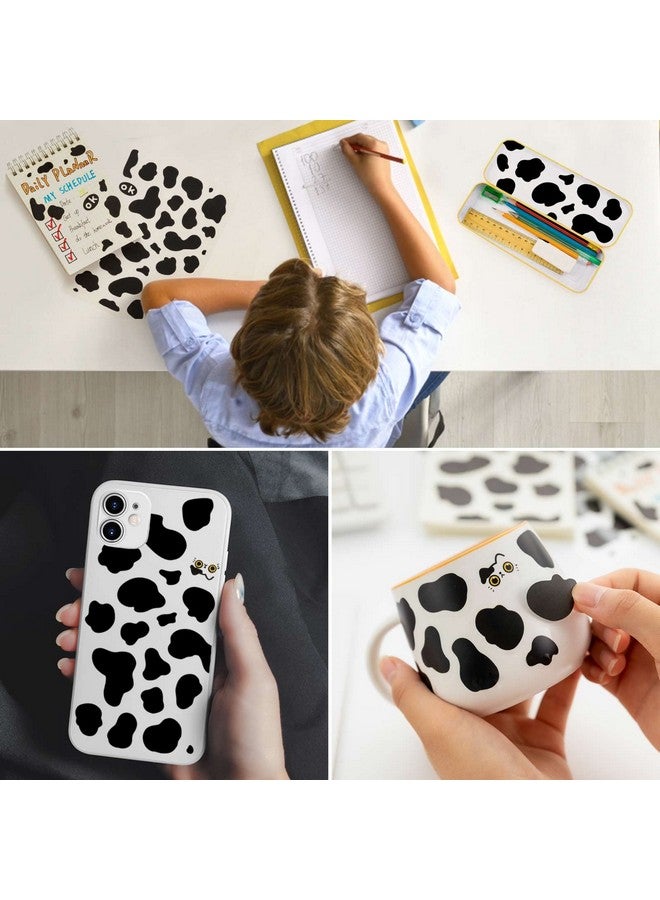 FFNIU 600Pcs Cow Print Stickers, Self-Adhesive Wall Decals Vinyl Print, Black Waterproof Animal Stickers for Cow Themed Bathroom, Nursery, Bedroom and Living Room Wall Decor - Image 3