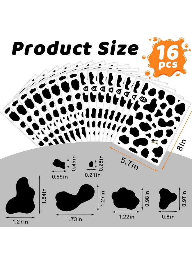 FFNIU 600Pcs Cow Print Stickers, Self-Adhesive Wall Decals Vinyl Print, Black Waterproof Animal Stickers for Cow Themed Bathroom, Nursery, Bedroom and Living Room Wall Decor - Image 4
