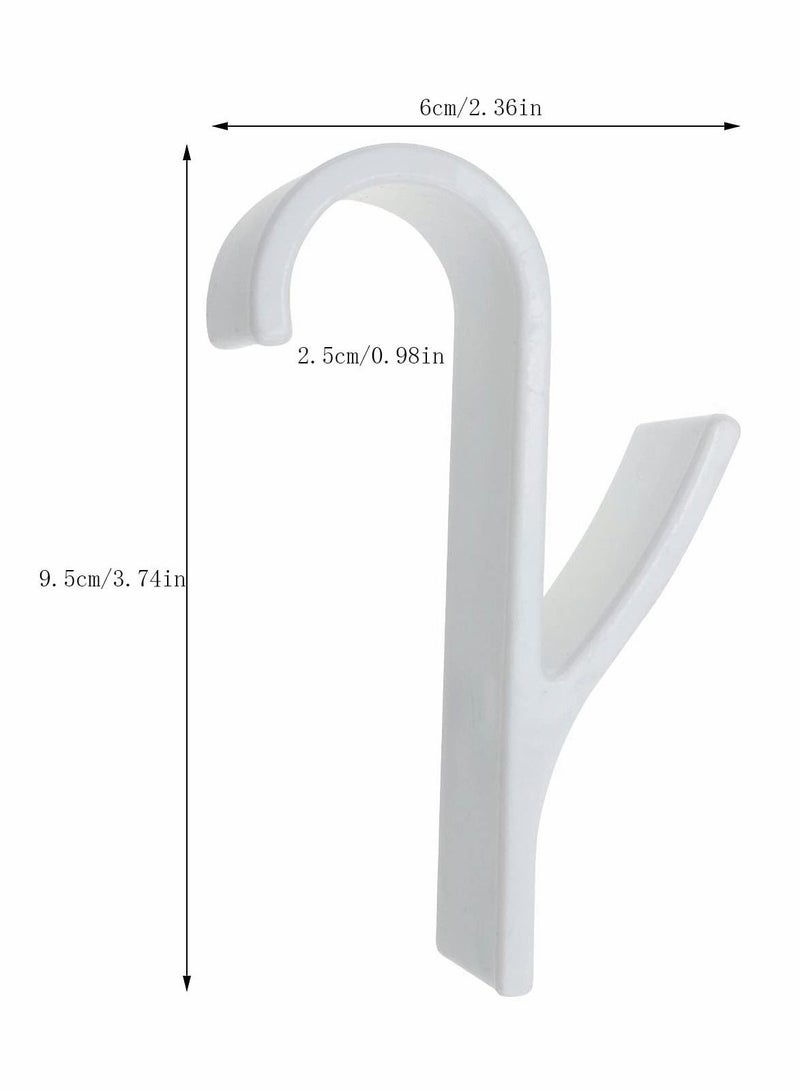 Y&D Bath Hook Holder Plastic Heated Towel Rail Radiator Hooks Tubular Holders Crook Grab (White) 6 Pieces  - Image 5