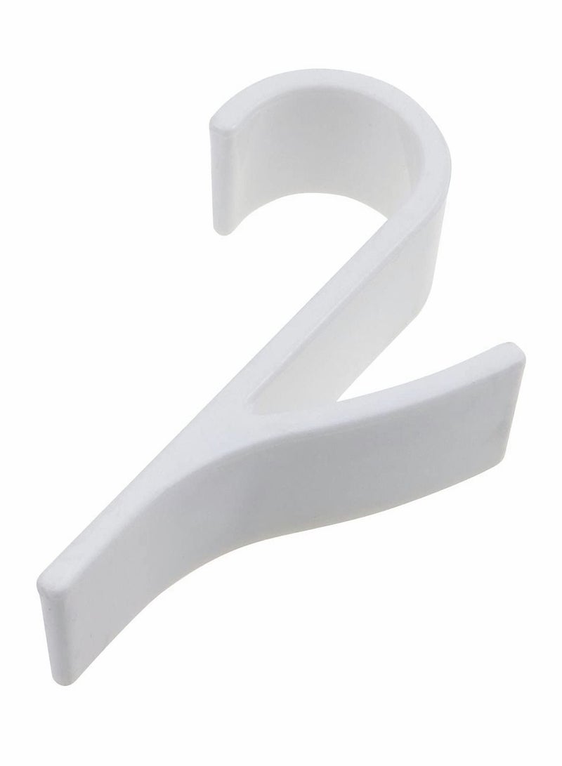 Y&D Bath Hook Holder Plastic Heated Towel Rail Radiator Hooks Tubular Holders Crook Grab (White) 6 Pieces  - Image 3