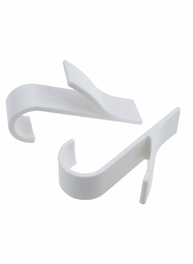 Y&D Bath Hook Holder Plastic Heated Towel Rail Radiator Hooks Tubular Holders Crook Grab (White) 6 Pieces  - Image 4