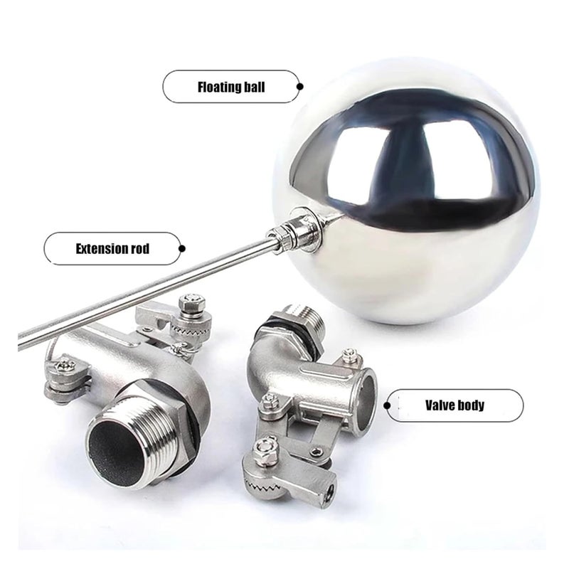 DN20 304 Stainless Steel Adjustable Float Valve Water Tank Floating Ball Switch - Image 3