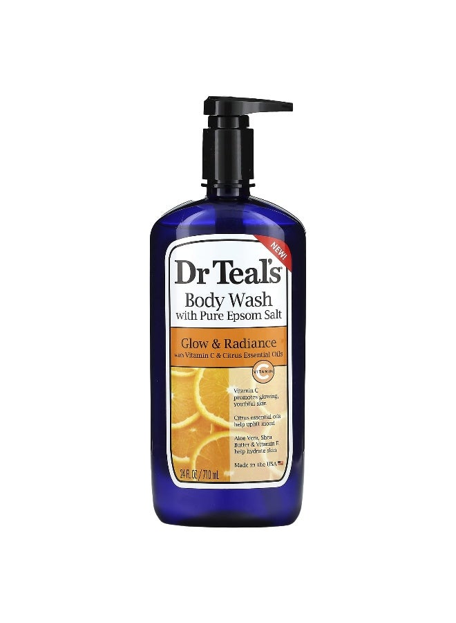Dr. Teals Dr. Teal's, Body Wash With Pure Epsom Salt, Glow & Radiance, 24 fl oz (710 ml) - Image 1