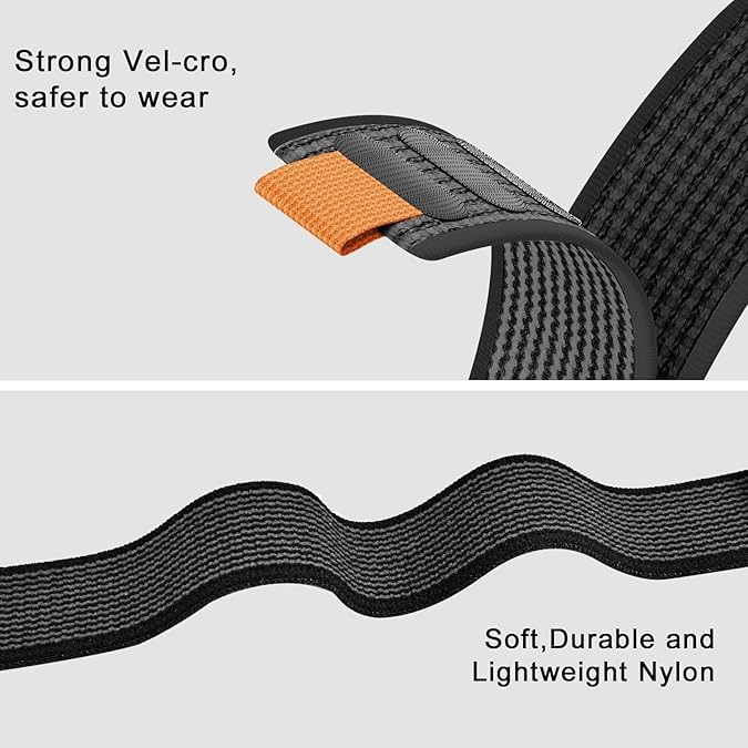 CERLINK Trail Loop 22mm SmartWatch Strap For Noise Colorfit Pulse 2 Max/Huawai GT2 46mm/Honor Magic Watch 2 46mm/Buzz/Boat Flash/Xtend/Xtend Pro & With All 22mm Lug Watches (Black) - Image 2