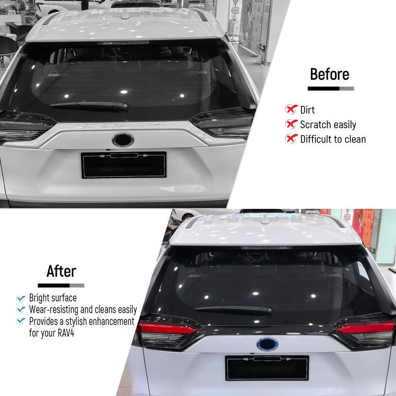 YAKANEY for Toyota RAV4 OEM Style Chrome Rear Lid Trunk Upper Curve, Sporty Window Moulding Trim, Exterior Accessories Strip Cover for RAV-4 2025 2024 2023 2022 2021 2020 2019 - Image 4