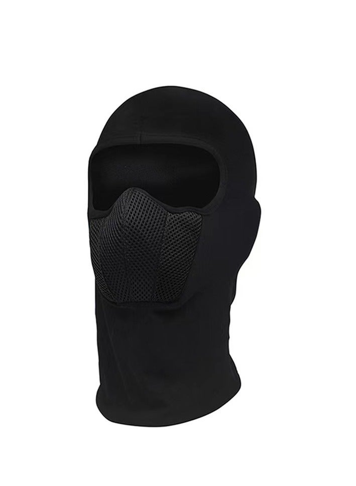 قناع الوجه الصيفي المضاد للرياح لكامل الوجه بالاكلافاس الواقي من الشمس الواقي من الغبار، أغطية رأس صيفية مضادة للرياح ومضادة للغبار ومضادة للتنفس لرياضات ركوب الدراجات النارية (أسود)
﻿