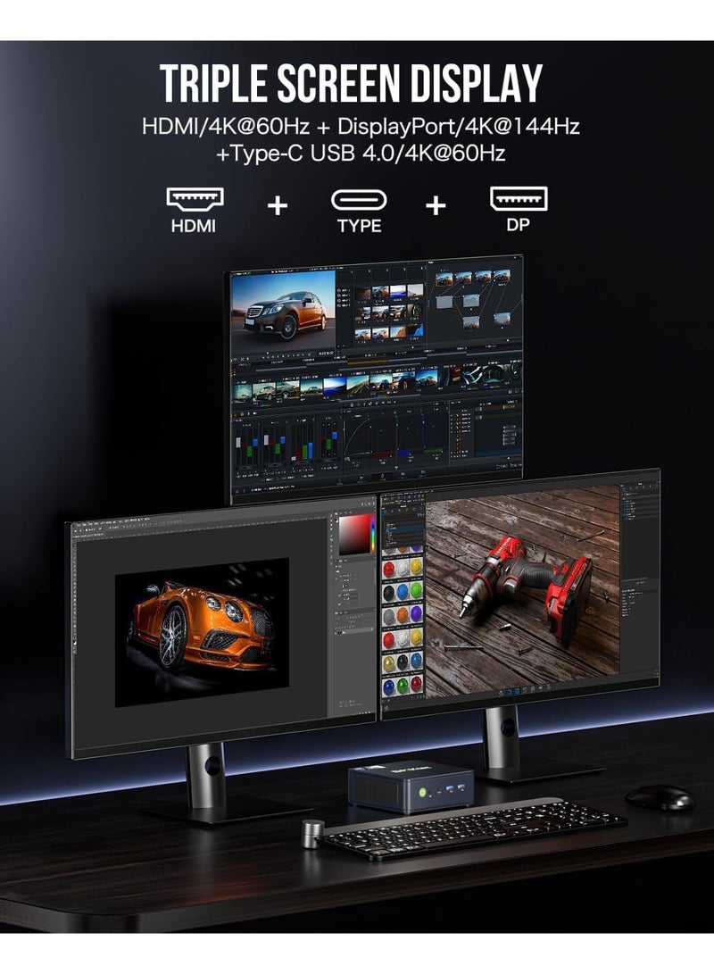 GMKtec Ultracompact Mini PC NucBox K7 Plus | Intel Core i7-13620H 13th Gen (10C/16T, Turbo 4.9GHz) | 32GB DDR5 RAM (16GBx2) | 1TB PCIe SSD | Windows 11 Pro | Dual 2.5G LAN | USB-C & USB4.0 | Compact Desktop Computer NucBox K7 PLUS - Image 4