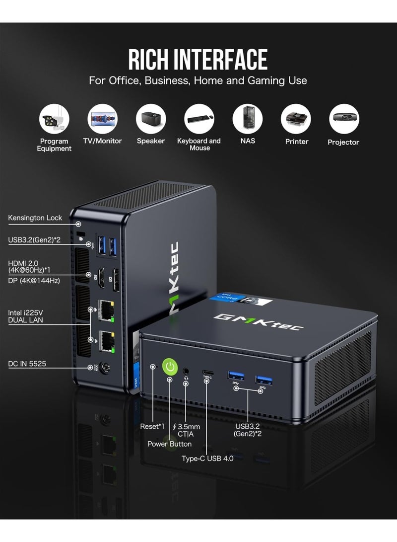 GMKtec Ultracompact Mini PC NucBox K7 Plus | Intel Core i7-13620H 13th Gen (10C/16T, Turbo 4.9GHz) | 32GB DDR5 RAM (16GBx2) | 1TB PCIe SSD | Windows 11 Pro | Dual 2.5G LAN | USB-C & USB4.0 | Compact Desktop Computer NucBox K7 PLUS - Image 3